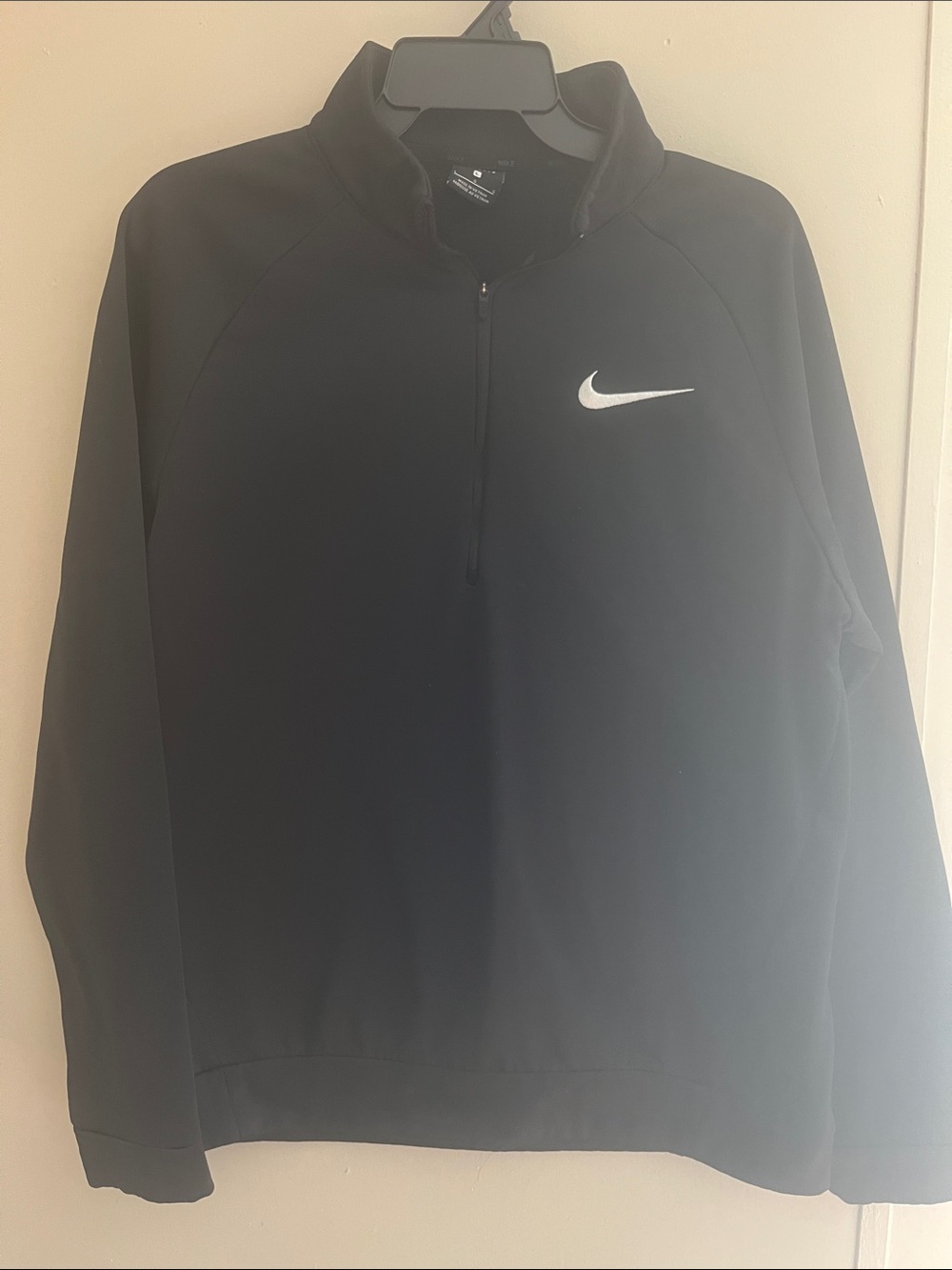 Nike Black Half-Zip Pullover with White Swoosh